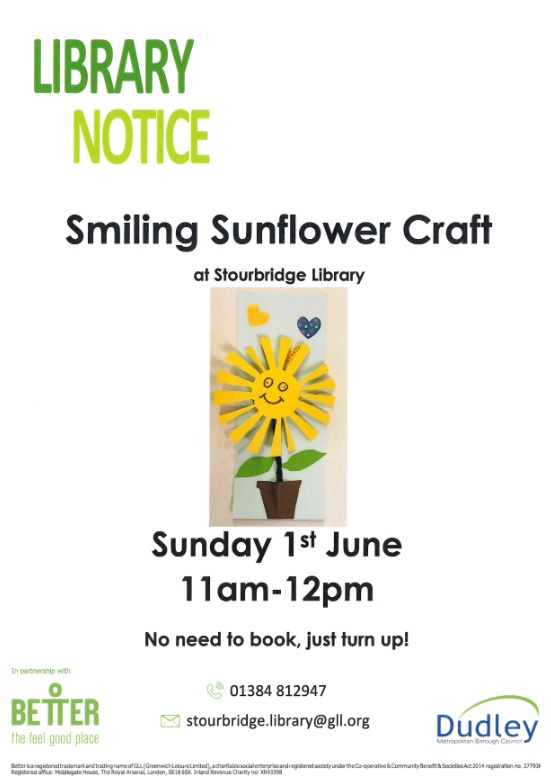 Stourbridge Library - Smiling Sunflower Craft